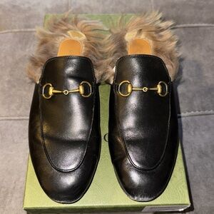 Gucci fur Princeton mules